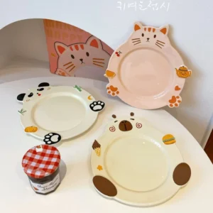 จานเซรามิครูปสัตว์สุดน่ารัก จานเค้ก จานอาหารเช้า จานผลไม้ 3 สไตล์