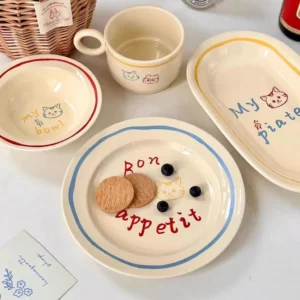 sg-11134201-7rass-ma5bm07aja9w65 ชุดชามเซรามิค ชาม จาน ถ้วย เกาหลีมาก แมวน่ารักมากกก