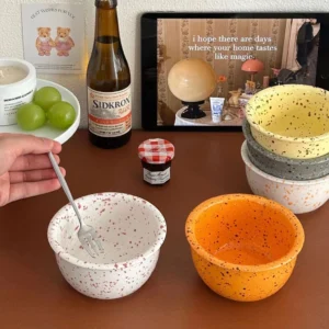 sg-11134201-7rdxc-m18j8h4od1qwa0 ถ้วยเซรามิค ชาม สลัด ผลไม้ ชามโยเกิร์ตอาหารเช้า สไตล์นอร์ดิกมินิมอล ขนาด 4.5 นิ้ว