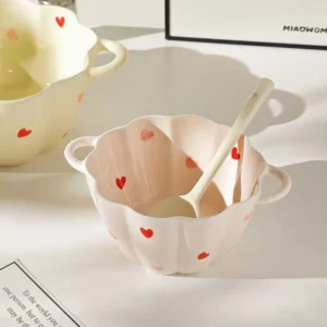 ชามเซรามิค 6 นิ้ว ชามข้าวต้ม ชามขนม สไตล์เกาหลี ปลอดภัยสำหรับไมโครเวฟ