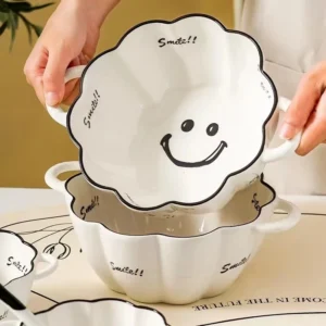 ชามฟักทอง ชามเล็ก 6 นิ้ว ✨ชามลายหน้ายิ้ม ชามขนม ชามซุป ถ้วยเซรามิค เกาหลีมาก