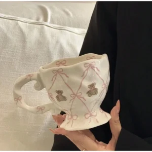 🎀 Ribbon Teddy Bear Mug แก้วเซรามิก แก้วน่ารัก